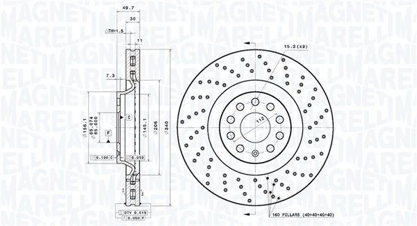 MAGNETI MARELLI féktárcsa - 360406185402 - TothCarparts