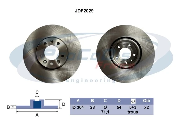 PROCODIS FRANCE féktárcsa - JDF2029 - TothCarparts
