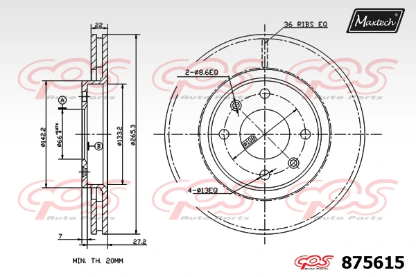 MAXTECH féktárcsa - 875615 - TothCarparts