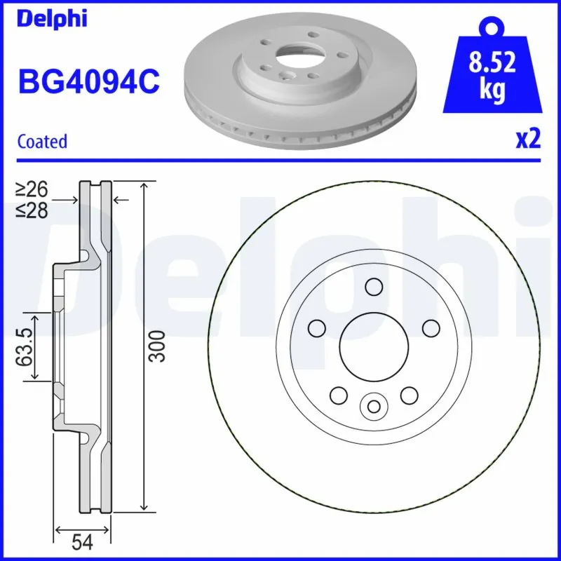 DELPHI féktárcsa - BG4094C-19B1 - TothCarparts