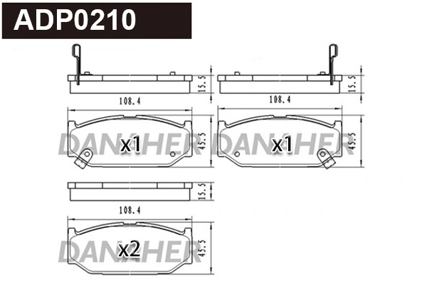 DANAHER fékbetétkészlet, tárcsafék - ADP0210 - TothCarparts
