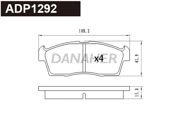 DANAHER fékbetétkészlet, tárcsafék - ADP1292 - TothCarparts