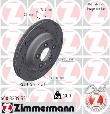 ZIMMERMANN féktárcsa - 600.3239.55 - TothCarparts