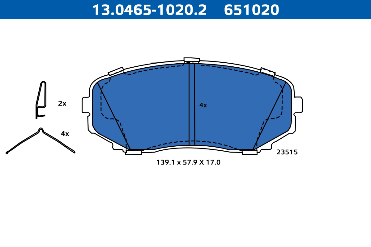 ATE-APAC fékbetétkészlet, tárcsafék - 13.0465-1020.2 - TothCarparts