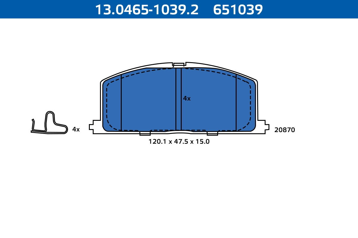 ATE-APAC fékbetétkészlet, tárcsafék - 13.0465-1039.2 - TothCarparts