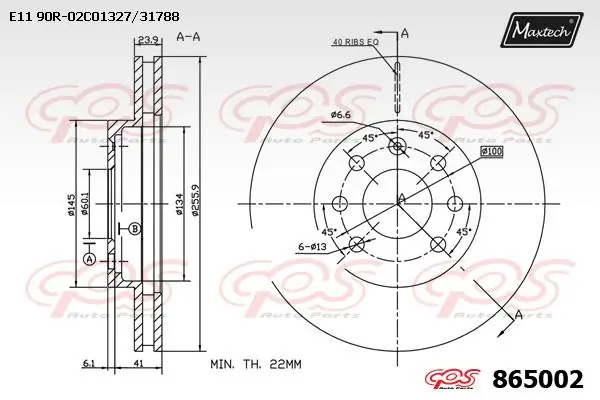MAXTECH féktárcsa - 865002 - TothCarparts