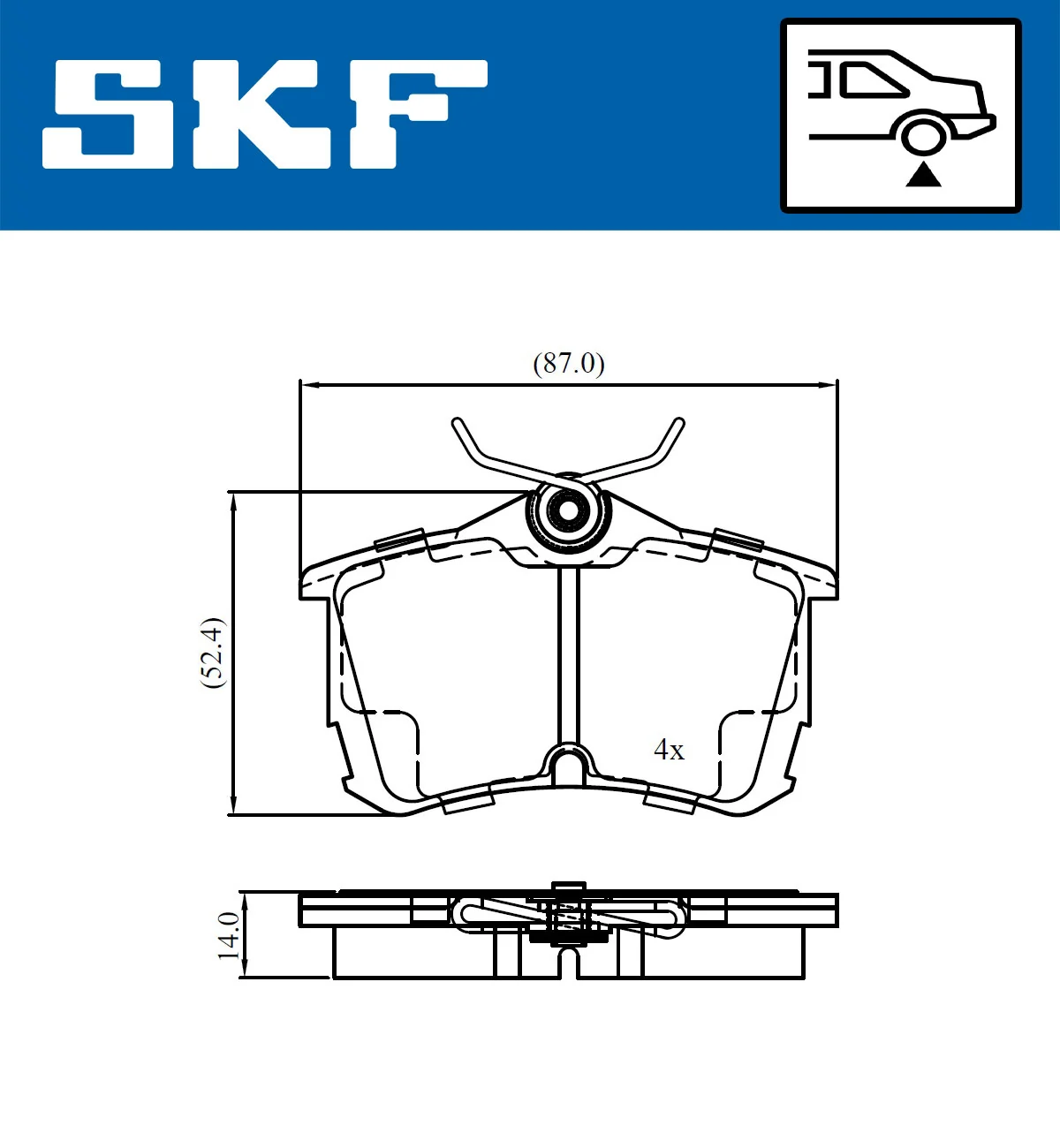 SKF fékbetétkészlet, tárcsafék - VKBP 90897 A - TothCarparts