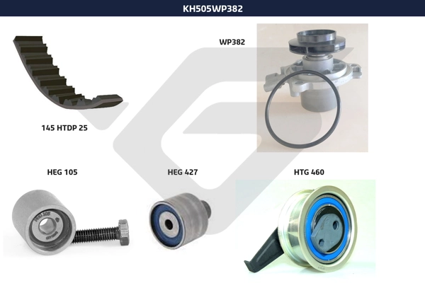 HUTCHINSON Vízpumpa + fogasszíj készlet - KH 505WP382 - TothCarparts
