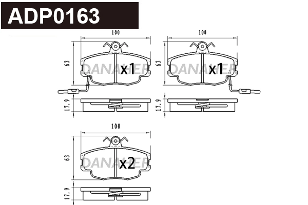 DANAHER fékbetétkészlet, tárcsafék - ADP0163 - TothCarparts