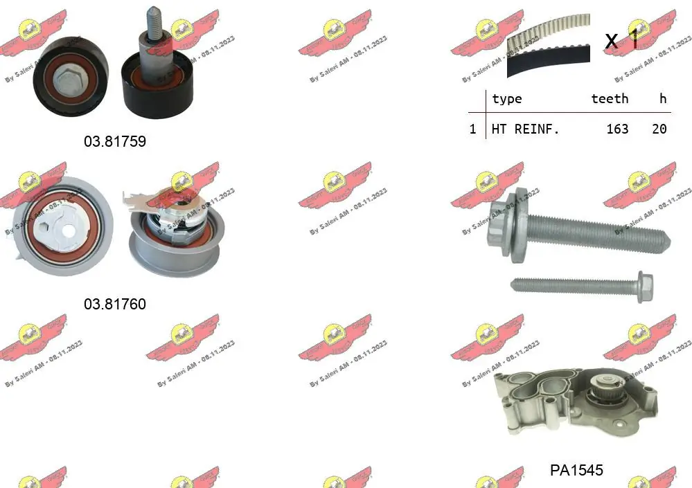 AUTOKIT Vízpumpa + fogasszíj készlet - 04.5363PA2 - TothCarparts