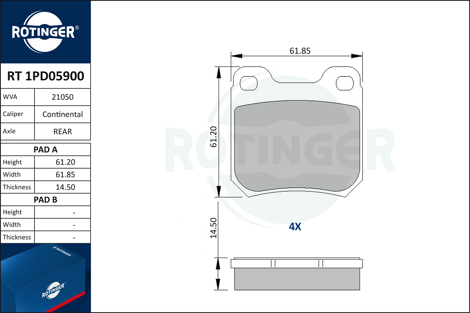 ROTINGER fékbetétkészlet, tárcsafék - RT 1PD05900 - TothCarparts