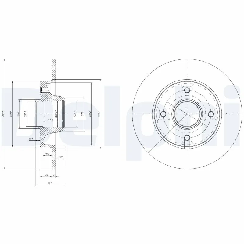 DELPHI féktárcsa - BG9022RSC-18B1 - TothCarparts