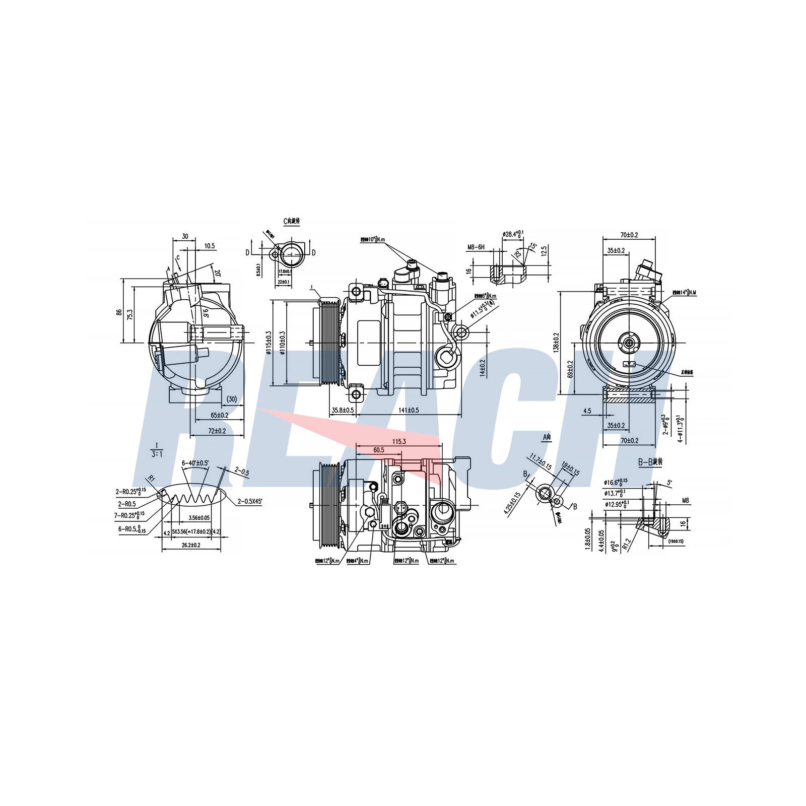 REACH kompresszor, klíma - 1.74.20388 - TothCarparts