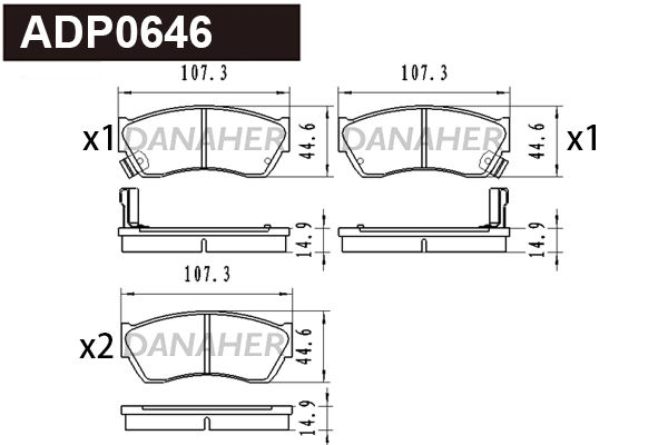 DANAHER fékbetétkészlet, tárcsafék - ADP0646 - TothCarparts