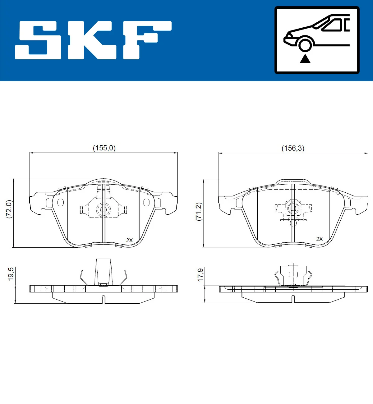 SKF fékbetétkészlet, tárcsafék - VKBP 80956 - TothCarparts