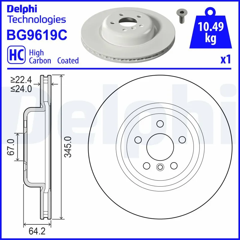 DELPHI féktárcsa - BG9619C - TothCarparts