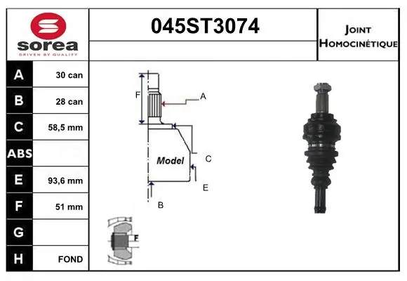 STARTCAR csuklókészlet, hajtótengely - 045ST3074 - TothCarparts
