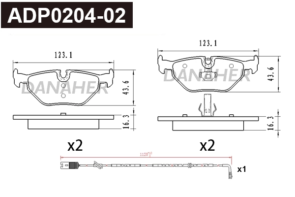 DANAHER fékbetétkészlet, tárcsafék - ADP0204-02 - TothCarparts