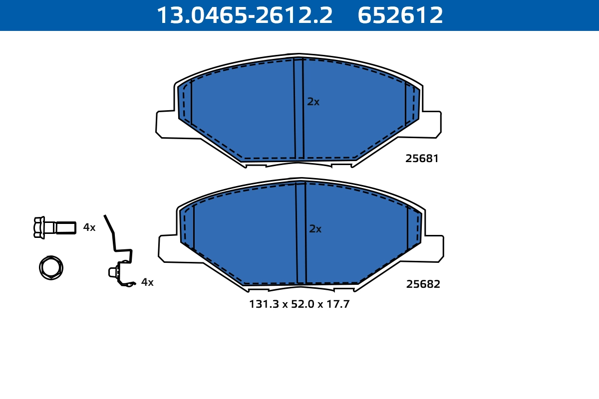ATE-APAC fékbetétkészlet, tárcsafék - 13.0465-2612.2 - TothCarparts
