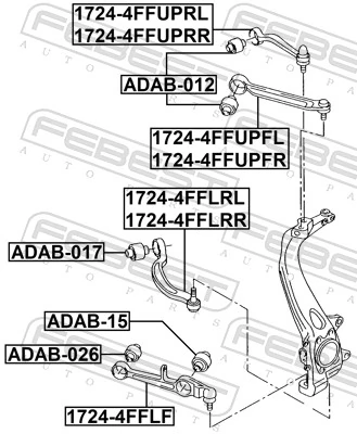 FEBEST lengőkar, kerékfelfüggesztés - 1724-4FFLRL - TothCarparts