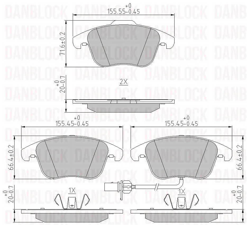 DANBLOCK fékbetétkészlet, tárcsafék - DB 510605 - TothCarparts