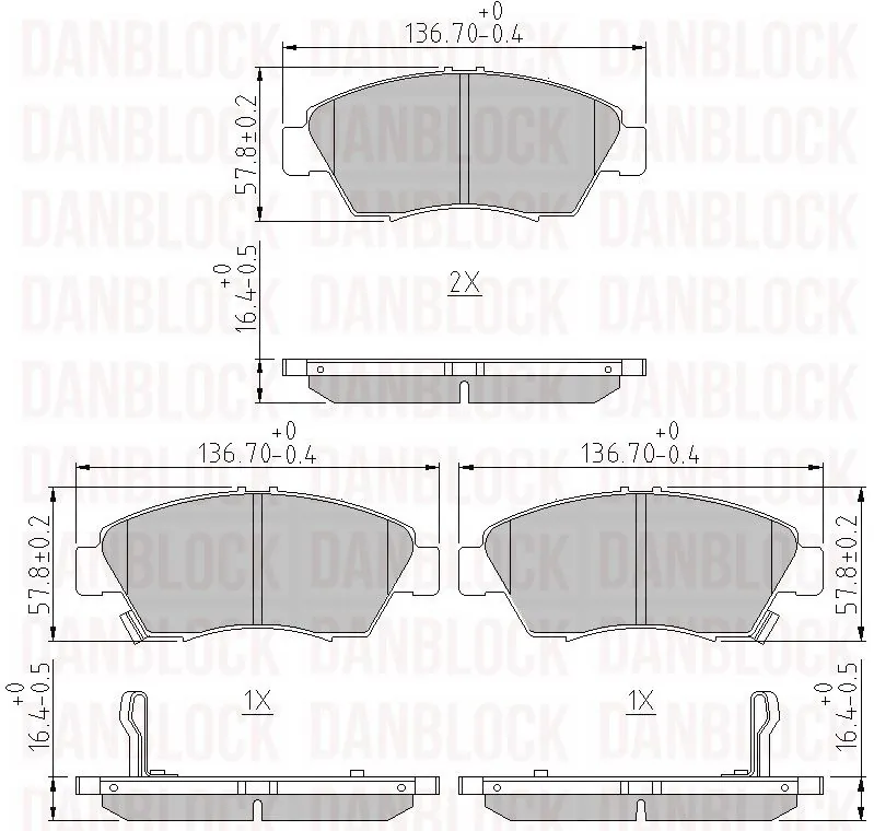 DANBLOCK fékbetétkészlet, tárcsafék - DB 510080 - TothCarparts