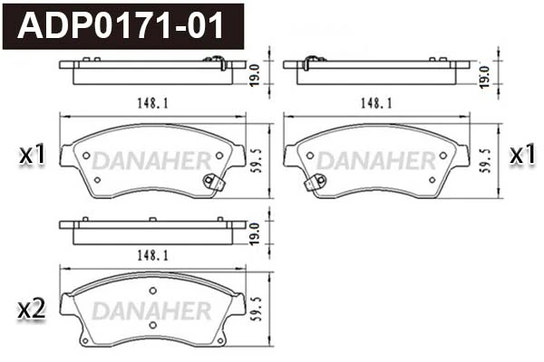 DANAHER fékbetétkészlet, tárcsafék - ADP0171-01 - TothCarparts