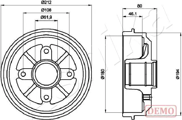 4X4 ESTANFI fékdob - EST-56-00-0608C - TothCarparts