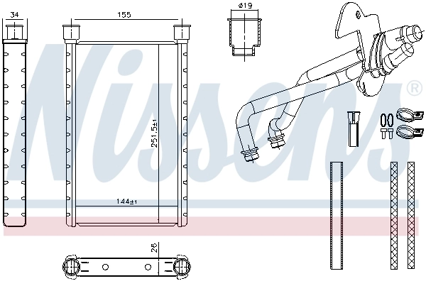 NISSENS Hőcserélő, belső tér fűtés - 707282 - TothCarparts