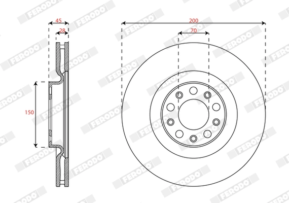 FERODO féktárcsa - DDF3052C - TothCarparts
