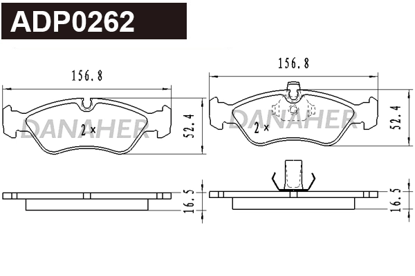 DANAHER fékbetétkészlet, tárcsafék - ADP0262 - TothCarparts