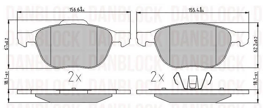 DANBLOCK fékbetétkészlet, tárcsafék - DB 510237 - TothCarparts