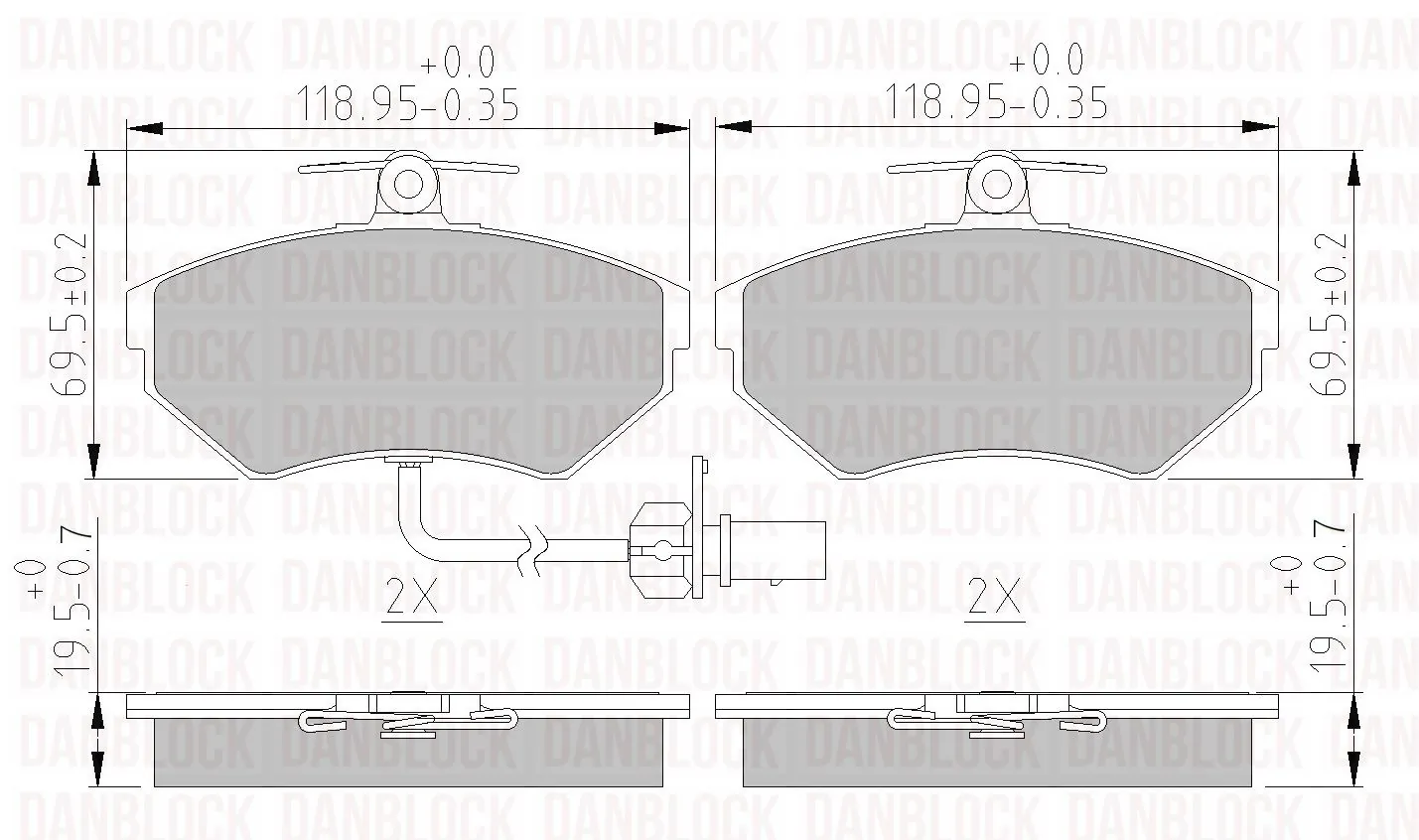 DANBLOCK fékbetétkészlet, tárcsafék - DB 510391 - TothCarparts