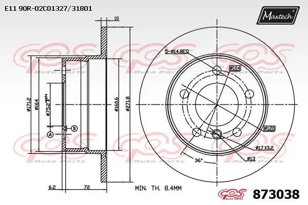 MAXTECH féktárcsa - 873038 - TothCarparts