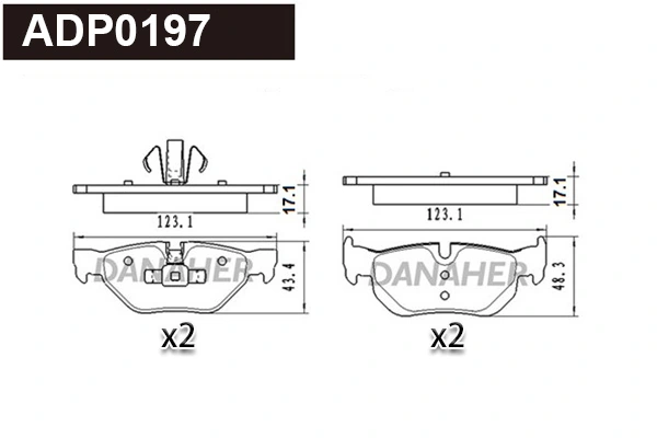 DANAHER fékbetétkészlet, tárcsafék - ADP0197 - TothCarparts