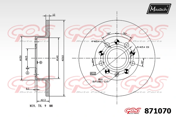 MAXTECH féktárcsa - 871070 - TothCarparts
