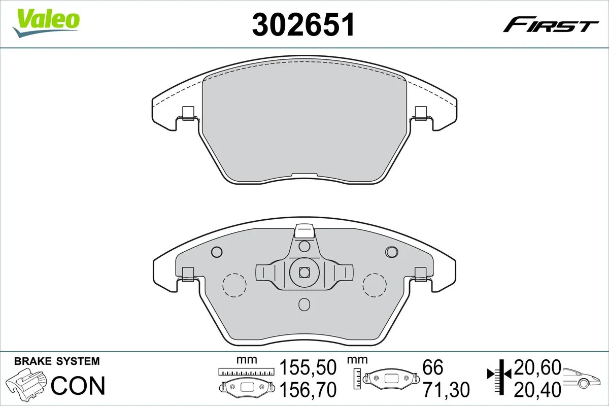 VALEO fékbetétkészlet, tárcsafék - 302651 - TothCarparts