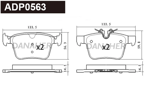DANAHER fékbetétkészlet, tárcsafék - ADP0563 - TothCarparts