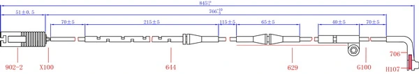 Hi-Q figyelmezető kontaktus, fékbetétkopás - SWS1201 - TothCarparts