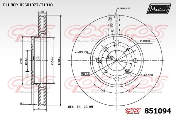 MAXTECH féktárcsa - 851094 - TothCarparts