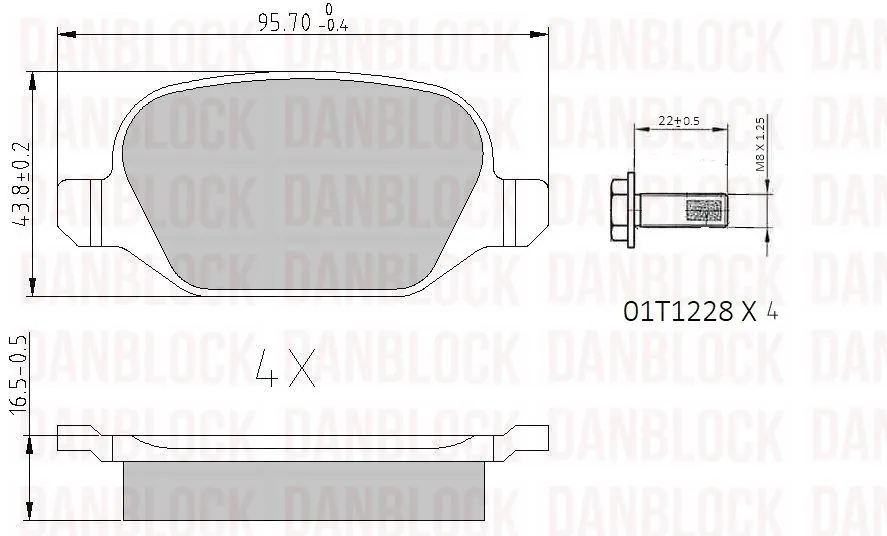 DANBLOCK fékbetétkészlet, tárcsafék - DB 510387 - TothCarparts