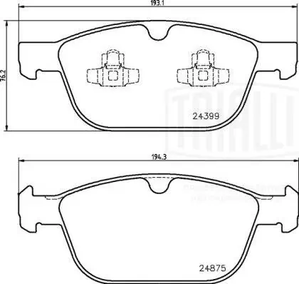 TRIALLI fékbetétkészlet, tárcsafék - PF 1053 - TothCarparts