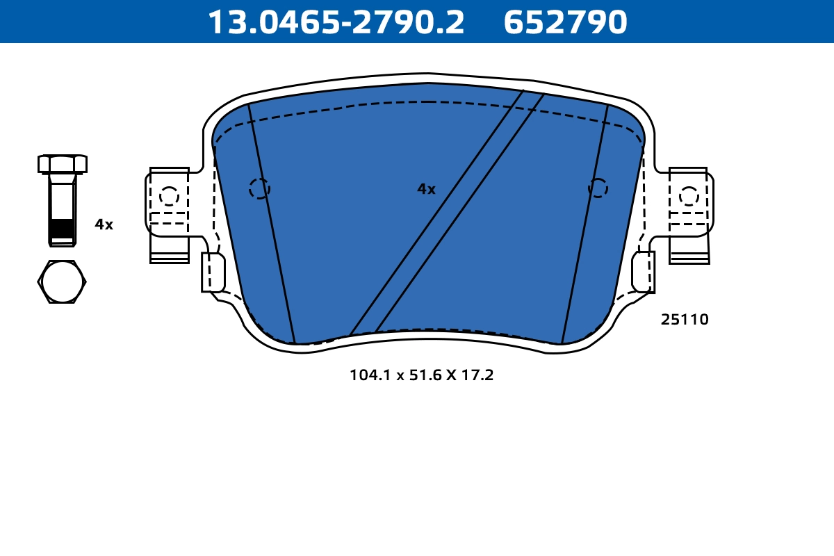 ATE-APAC fékbetétkészlet, tárcsafék - 13.0465-2790.2 - TothCarparts