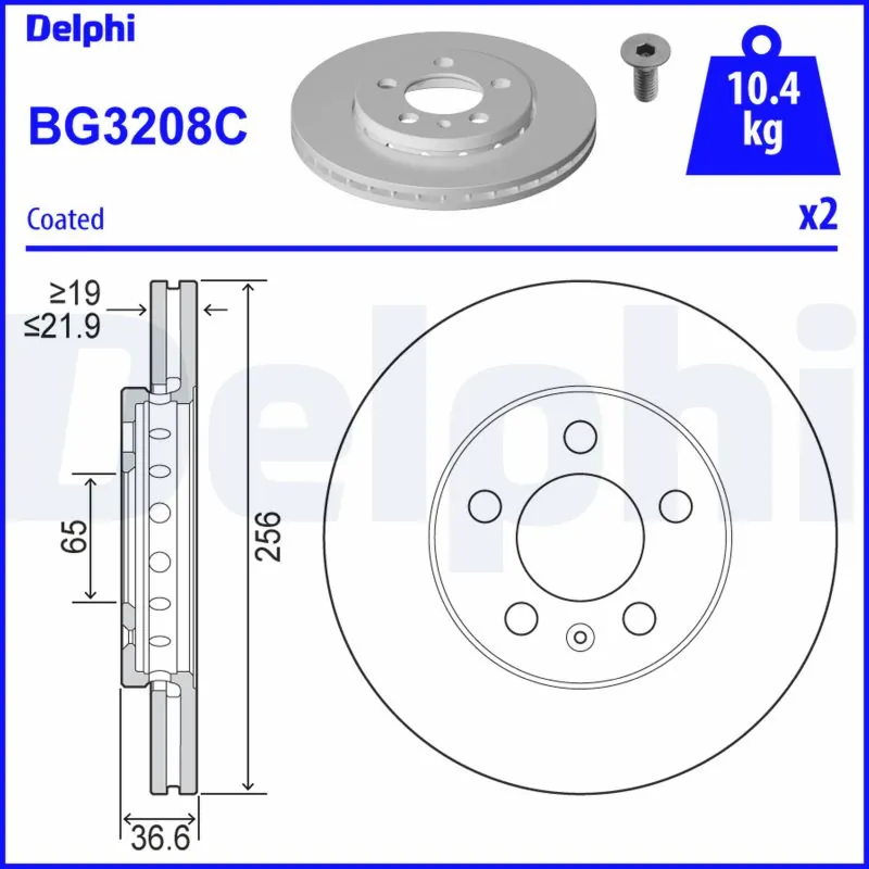 DELPHI féktárcsa - BG3208C-18B1 - TothCarparts