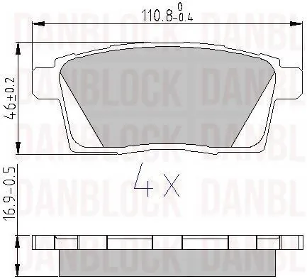 DANBLOCK fékbetétkészlet, tárcsafék - DB 510567 - TothCarparts