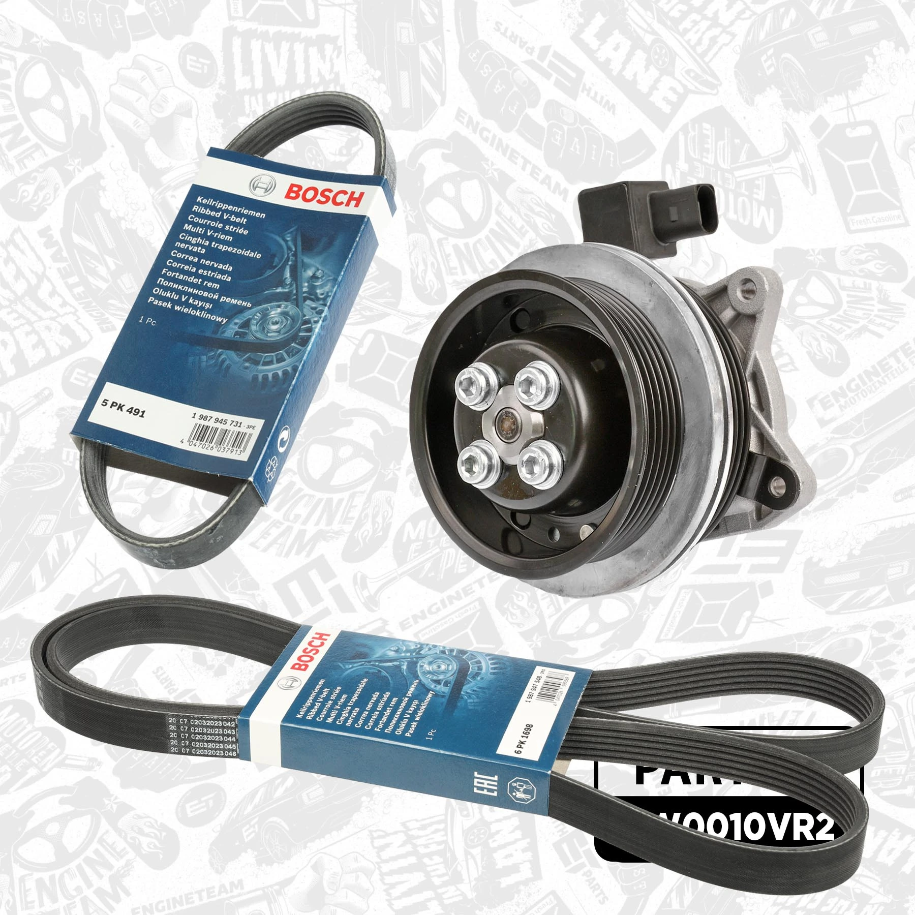 ET ENGINETEAM Vízszivattyú + bordásszíjkészlet - PW0010VR2 - TothCarparts