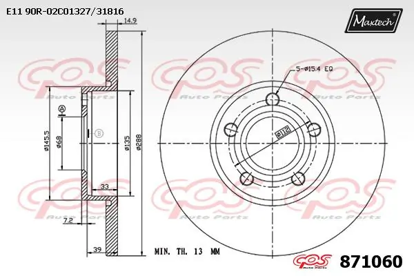 MAXTECH féktárcsa - 871060 - TothCarparts