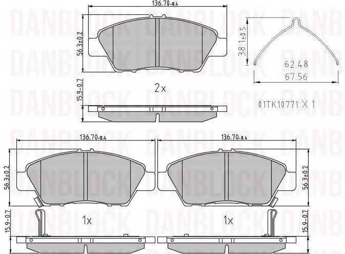 DANBLOCK fékbetétkészlet, tárcsafék - DB 510992 - TothCarparts