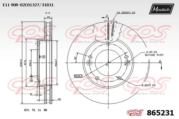 MAXTECH féktárcsa - 865231 - TothCarparts