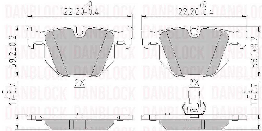 DANBLOCK fékbetétkészlet, tárcsafék - DB 510586 - TothCarparts